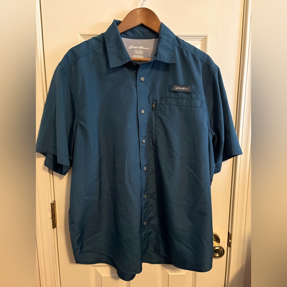 Eddie Bauer Outdoor Mesh Lined Collared Shirt Size XL
